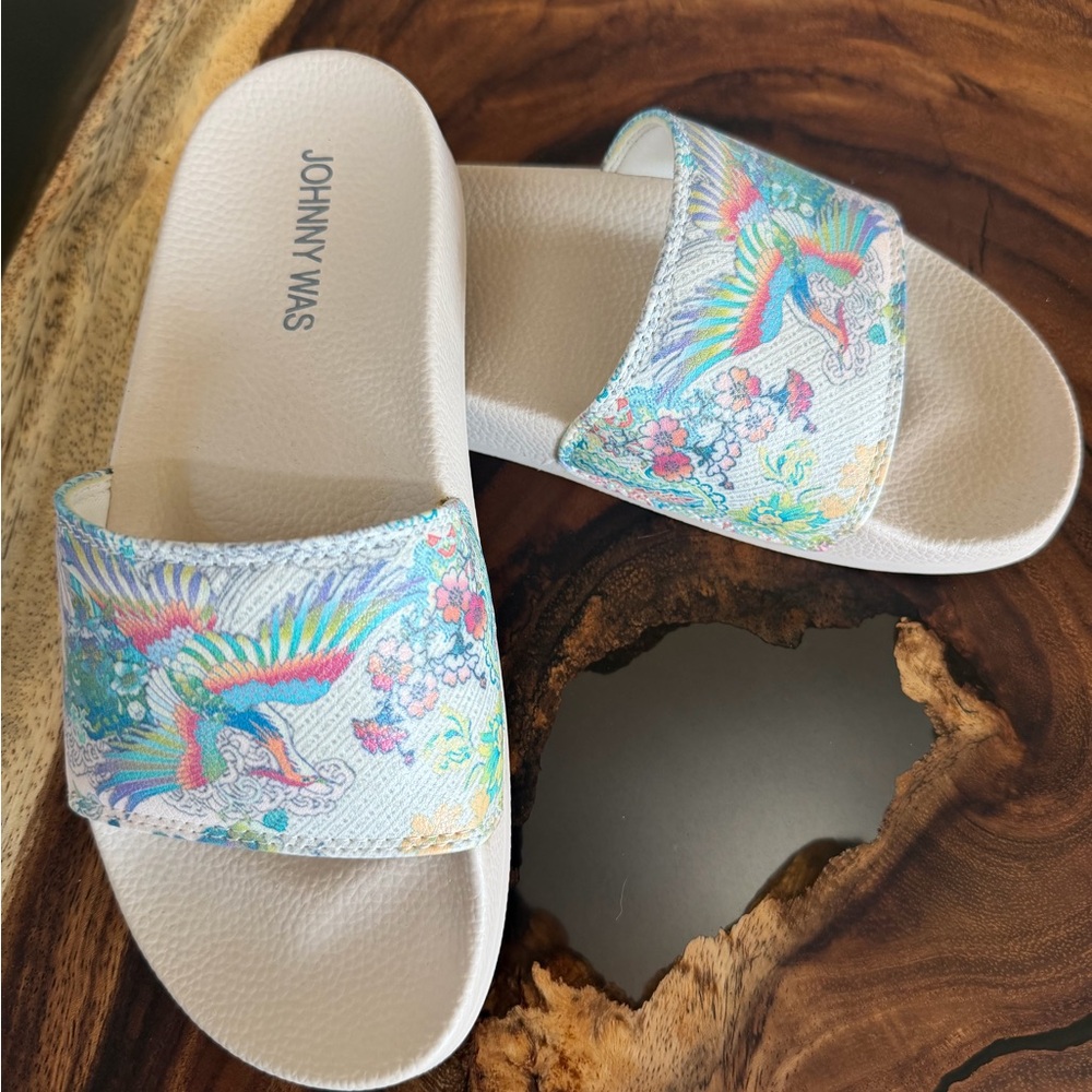 NWOT-Johnny Was Light Dreamer Poolside Slides Size 7